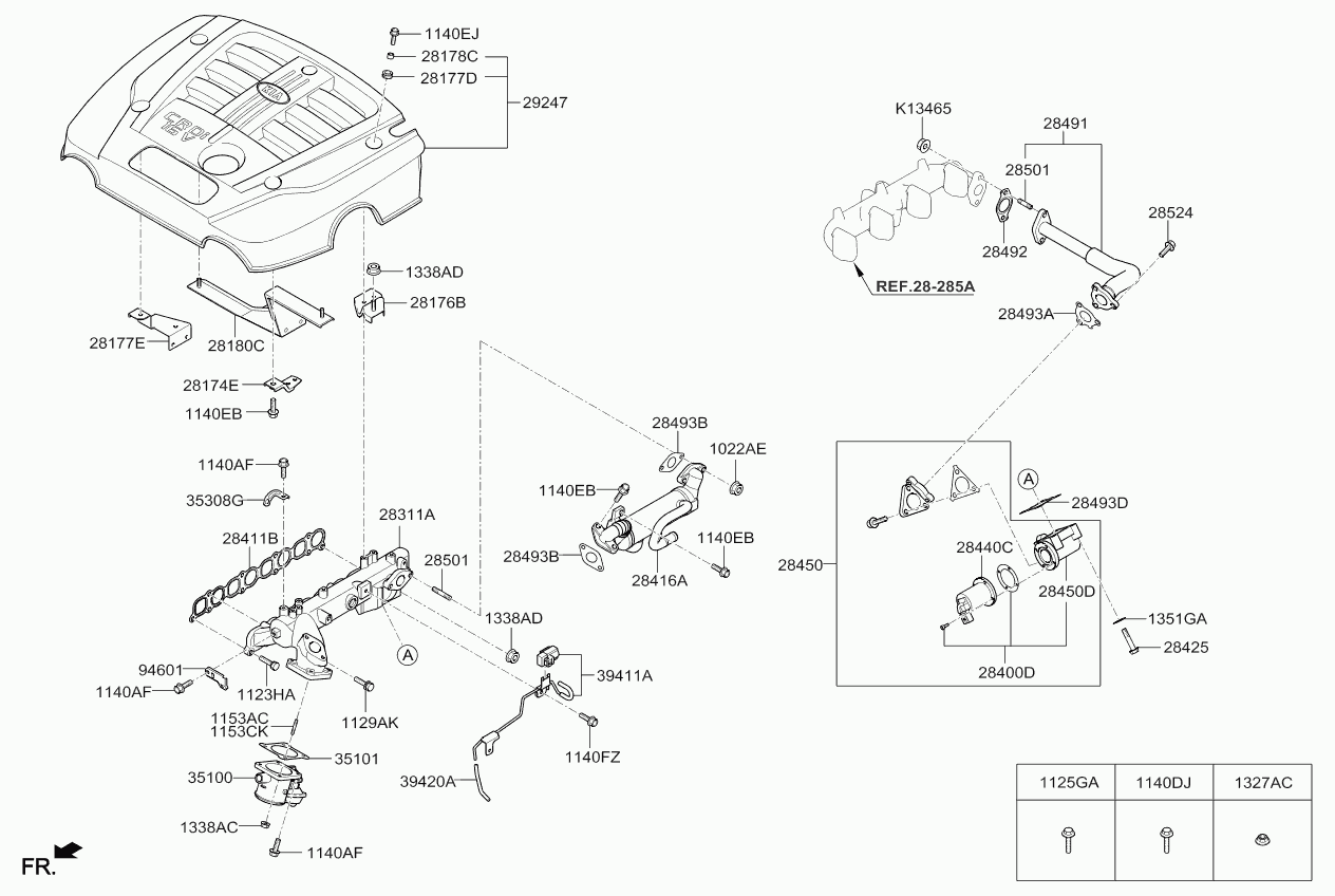 Hyundai 28355-4A001 - прокладка випускного колектора autozip.com.ua