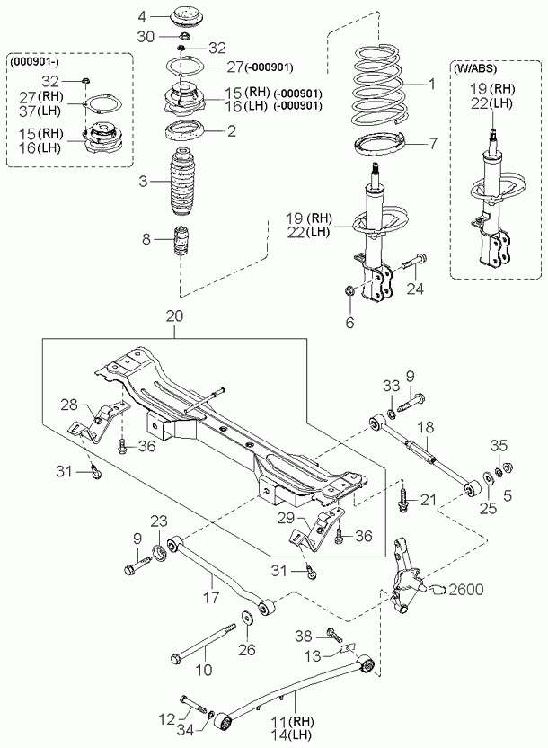 KIA 0K2SA-28-700A - Амортизатор autozip.com.ua