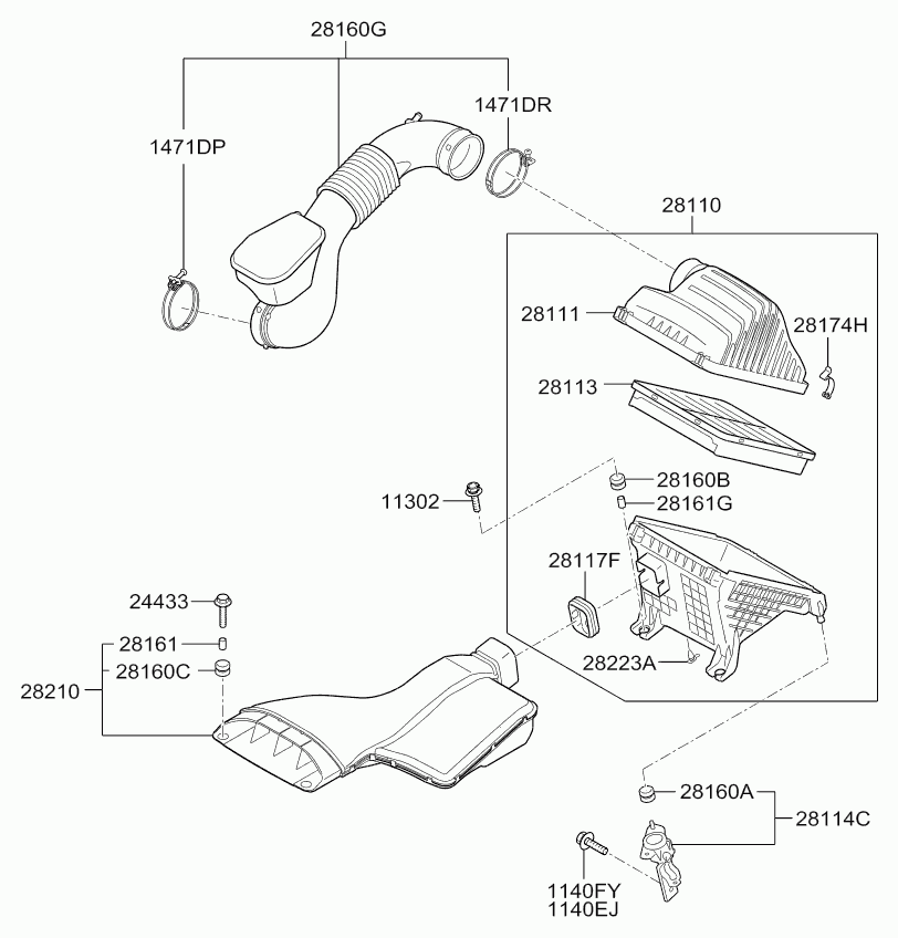 Eagle 28113-3S100 - Повітряний фільтр autozip.com.ua