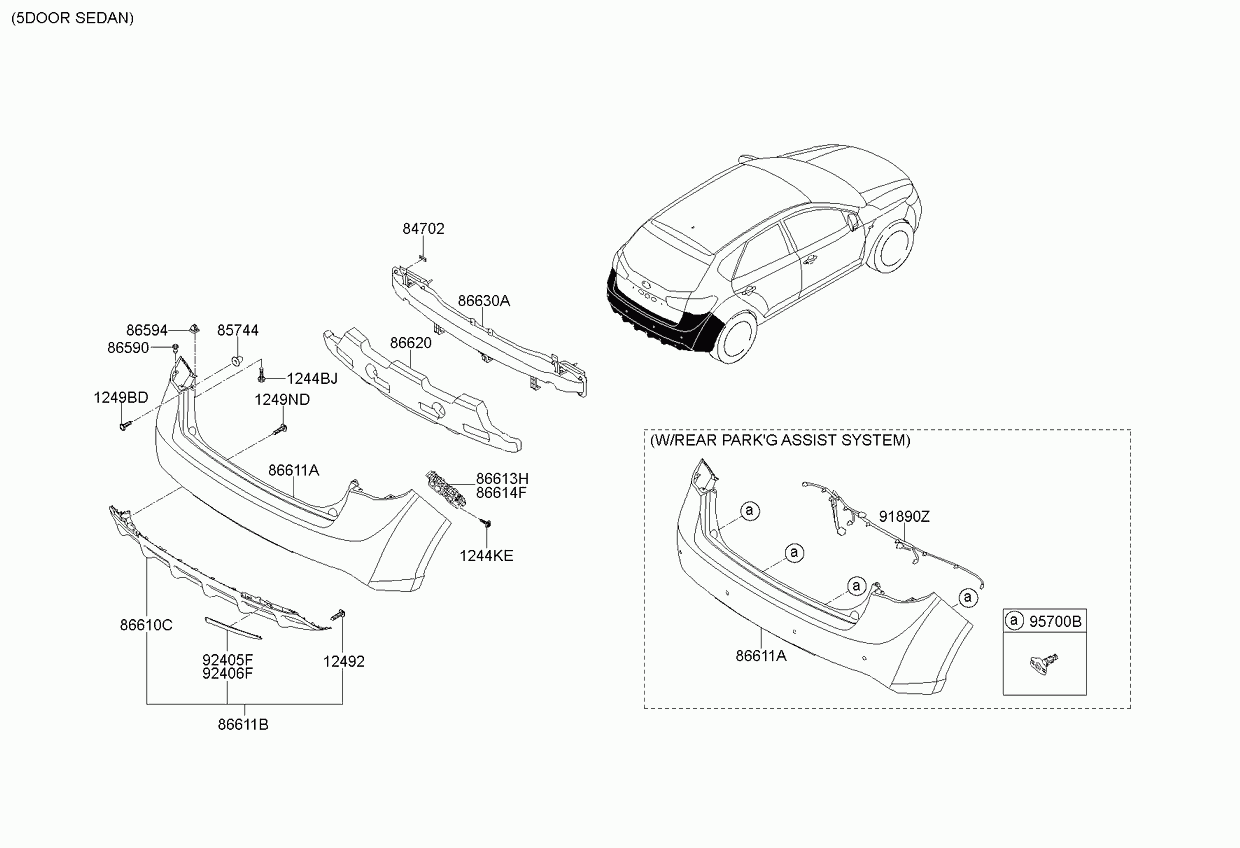 Hyundai 866301M010 - Підсилювач бампера заднього autozip.com.ua