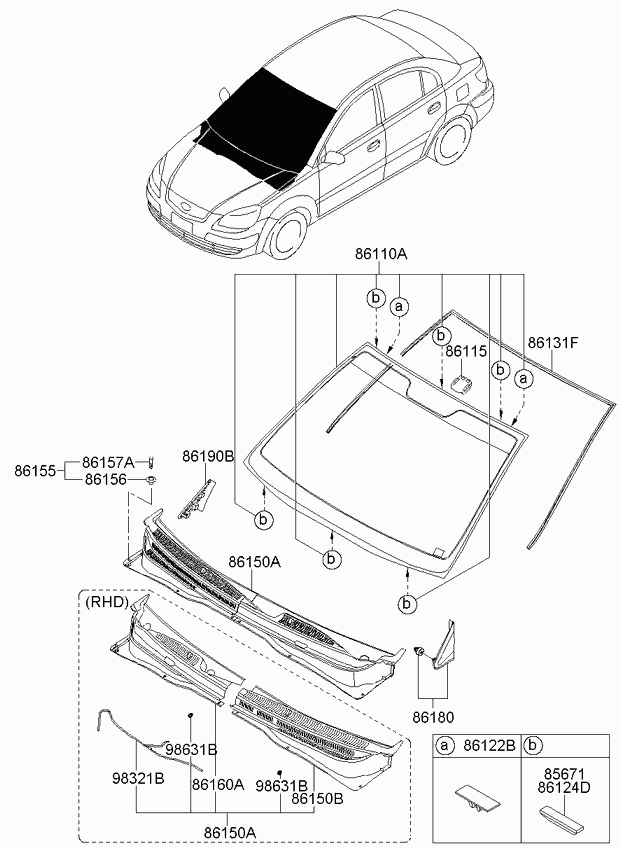 KIA 861101G100 - Вітрове скло autozip.com.ua