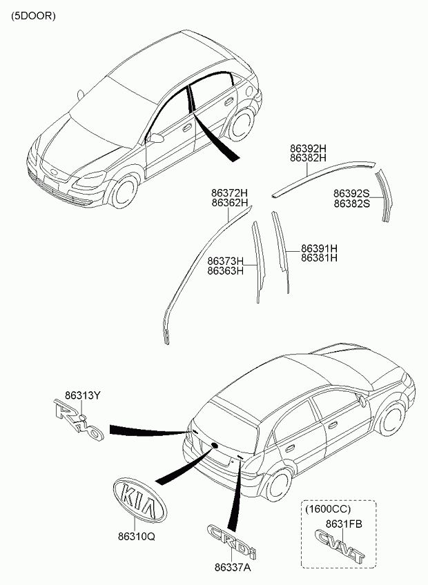 KIA 863921G000 - Облицювання / захисна накладка, скло двері autozip.com.ua