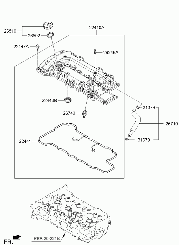 Hyundai 224412E300 - Прокладка клапанної кришки autozip.com.ua