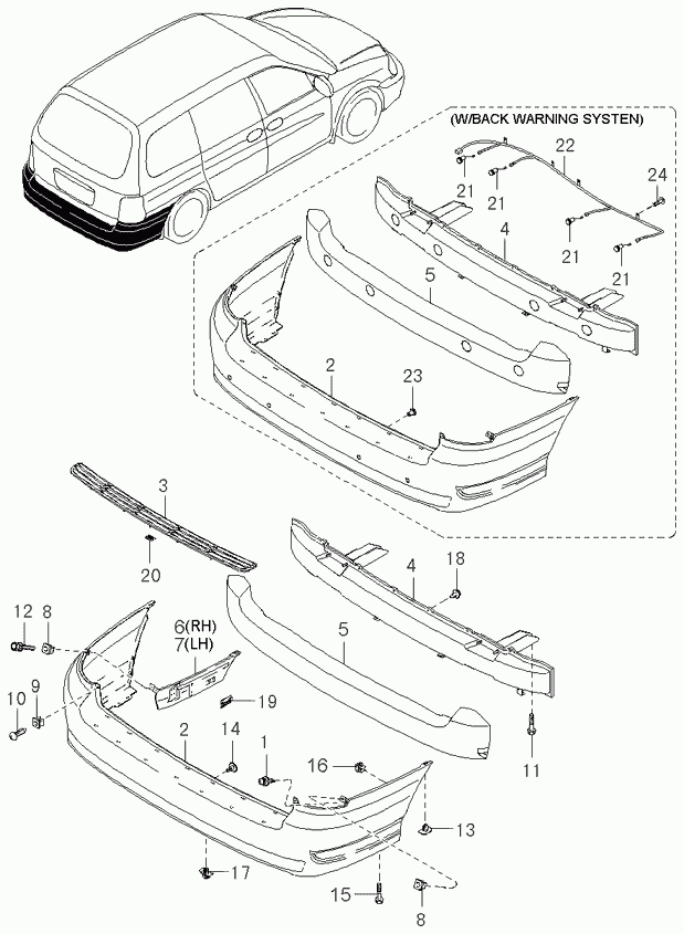 KIA 0K54F50221XX - Буфер, бампер autozip.com.ua