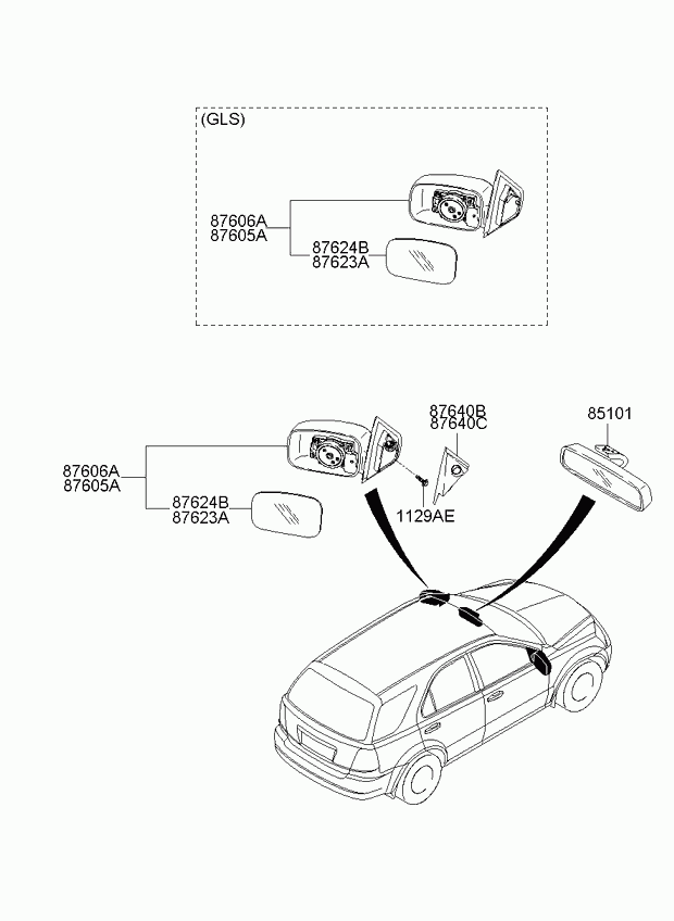 KIA 876013E220 - Зовнішнє дзеркало autozip.com.ua