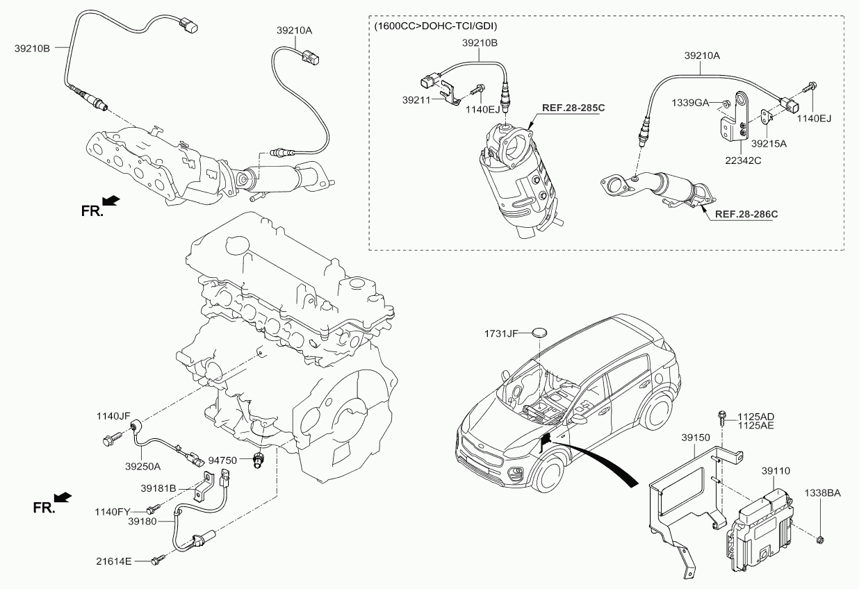 KIA 39210 2B410 - Лямбда-зонд, датчик кисню autozip.com.ua