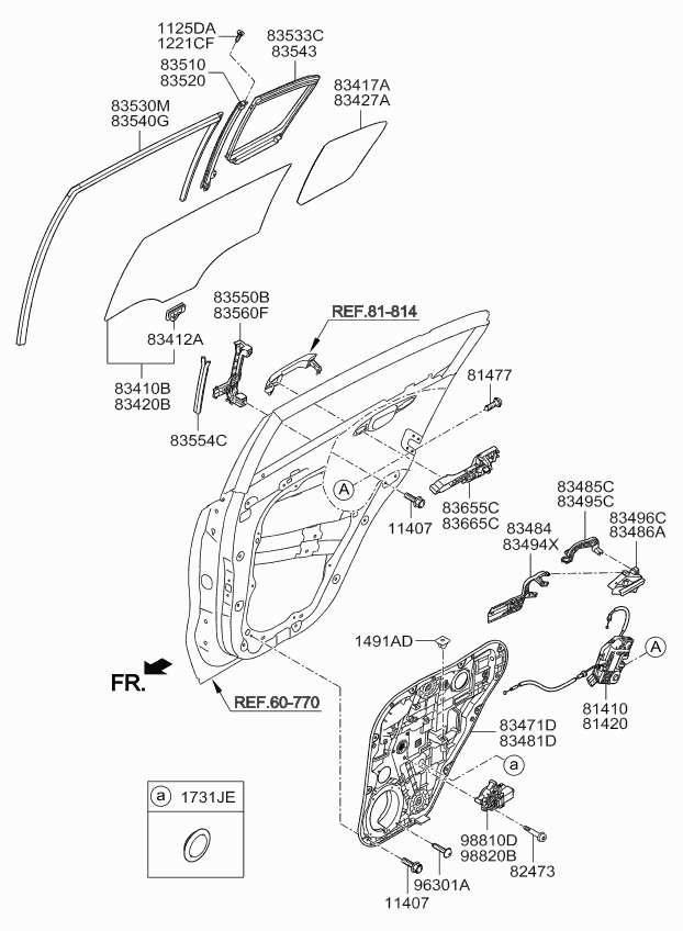 KIA 83417F1010 - Бокове вікно двері autozip.com.ua