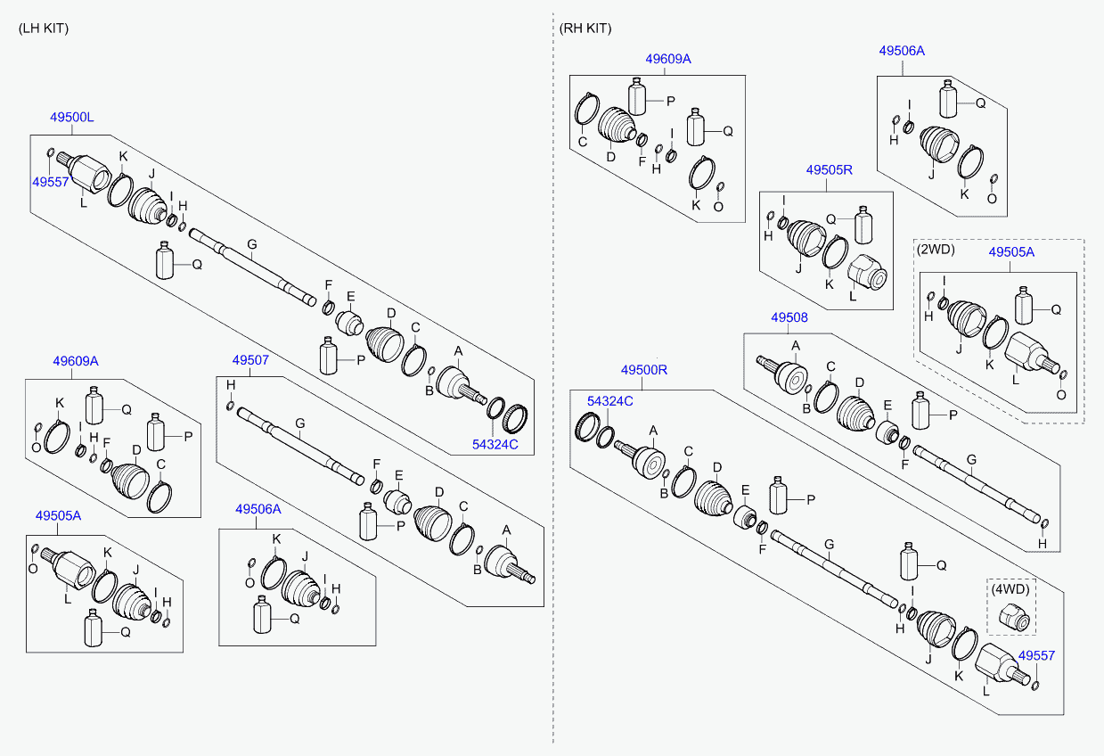 Hyundai 49592-2Y000 - Приводний вал autozip.com.ua