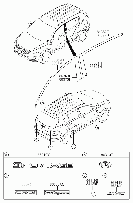 KIA 863423W000 - Емблема задніх дверей autozip.com.ua