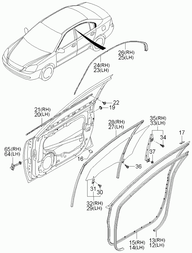 KIA 824202G000 - Бокове вікно autozip.com.ua