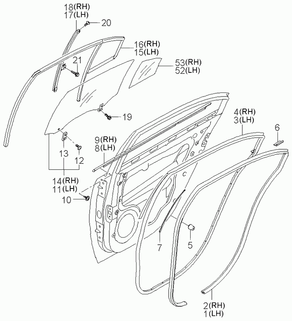 KIA 834202G000 - Бокове вікно двері autozip.com.ua