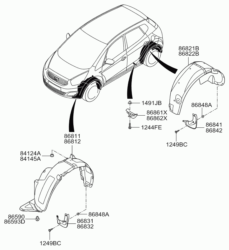 Hyundai 868121P000 - Обшивка, колісна ніша autozip.com.ua