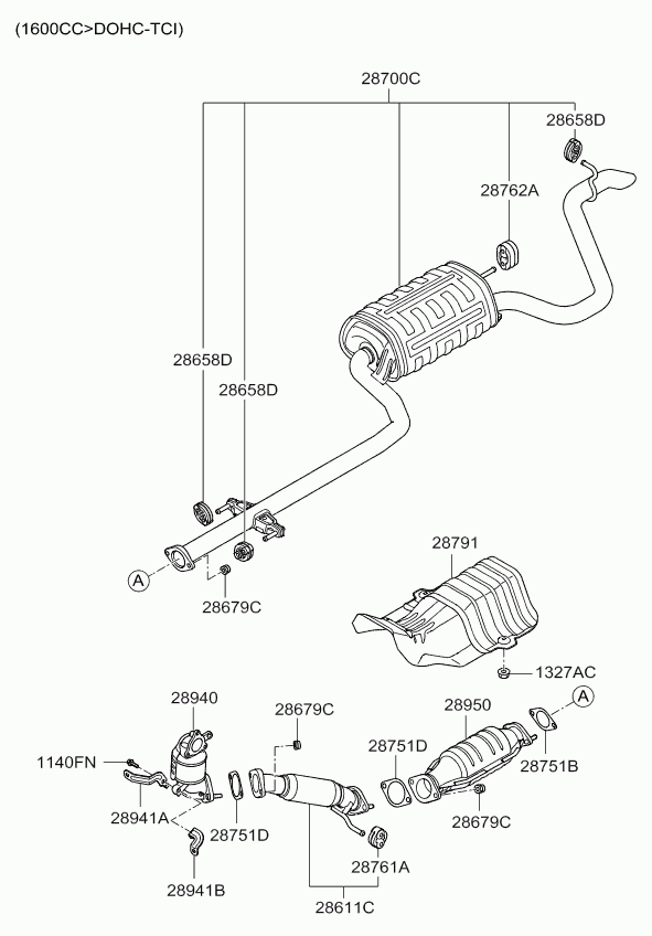 Hyundai 28610-1H500 - Труба вихлопного газу autozip.com.ua