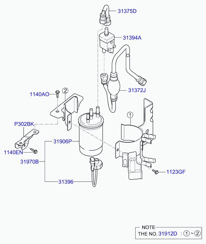 Hyundai 0K52A13480A - Паливний фільтр autozip.com.ua