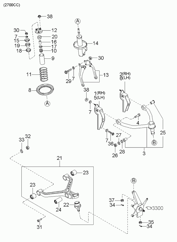 KIA 0K011-34702 - Опора стійки амортизатора, подушка autozip.com.ua