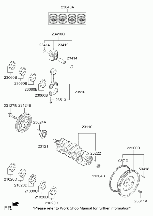 Hyundai 23040-2A908 - Комплект поршневих кілець autozip.com.ua