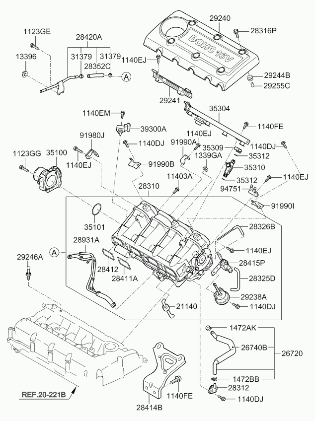 KIA 28314-2G000 - Прокладка, впускний колектор autozip.com.ua