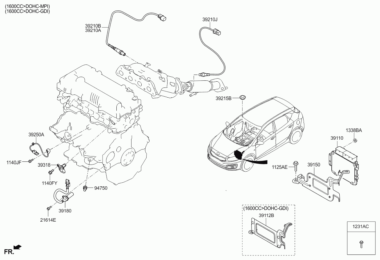 KIA 39210 2B420 - Лямбда-зонд, датчик кисню autozip.com.ua