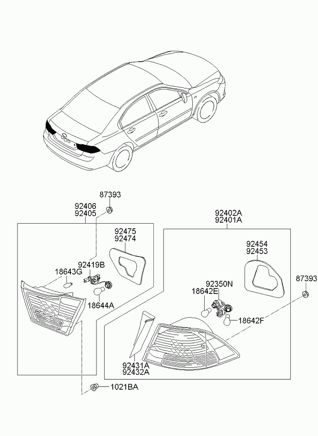 KIA 92402-2G610 - Задній ліхтар autozip.com.ua