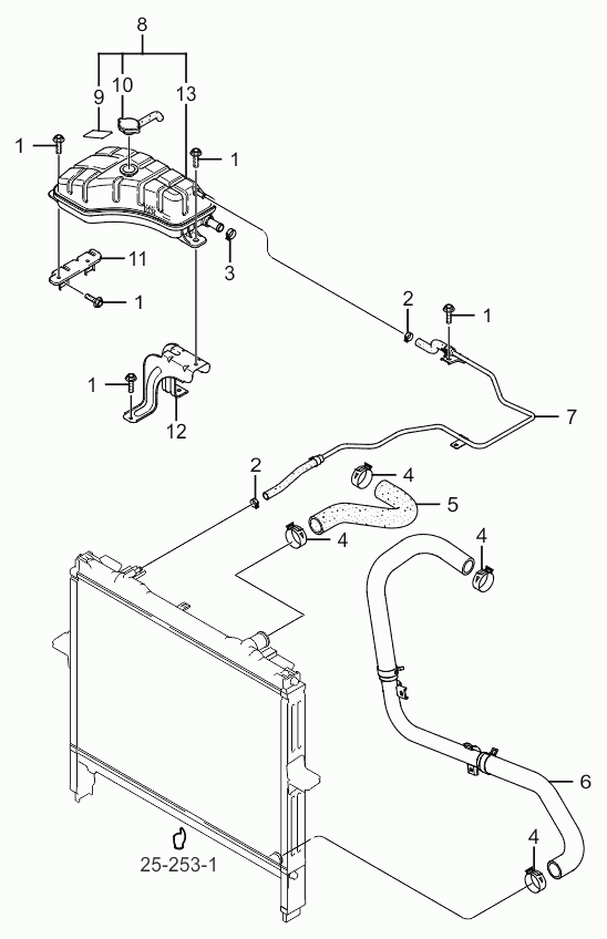 KIA 254303E401 - Компенсаційний бак, охолоджуюча рідина autozip.com.ua