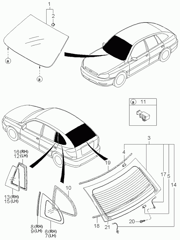 KIA 0K34D63960 - Бокове вікно autozip.com.ua