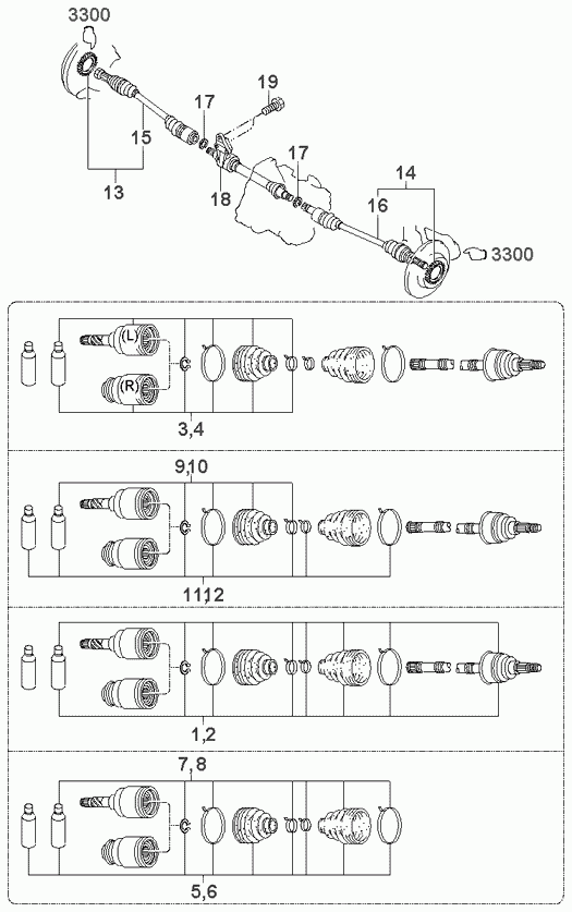 Hyundai 0K9A2-22-530 - Пильник, приводний вал autozip.com.ua