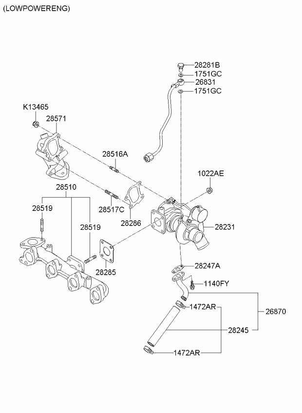 KIA 2828627400 - Прокладка, труба вихлопного газу autozip.com.ua