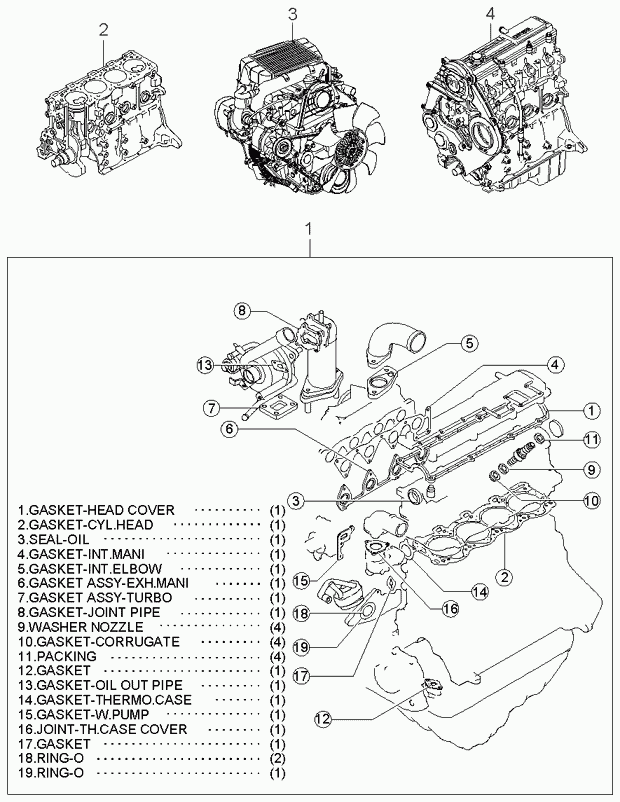 MAZDA 0K054-10-270 - Комплект прокладок, головка циліндра autozip.com.ua