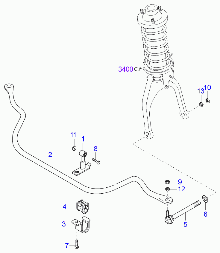 KIA 0K011-34-150 - Тяга / стійка, стабілізатор autozip.com.ua