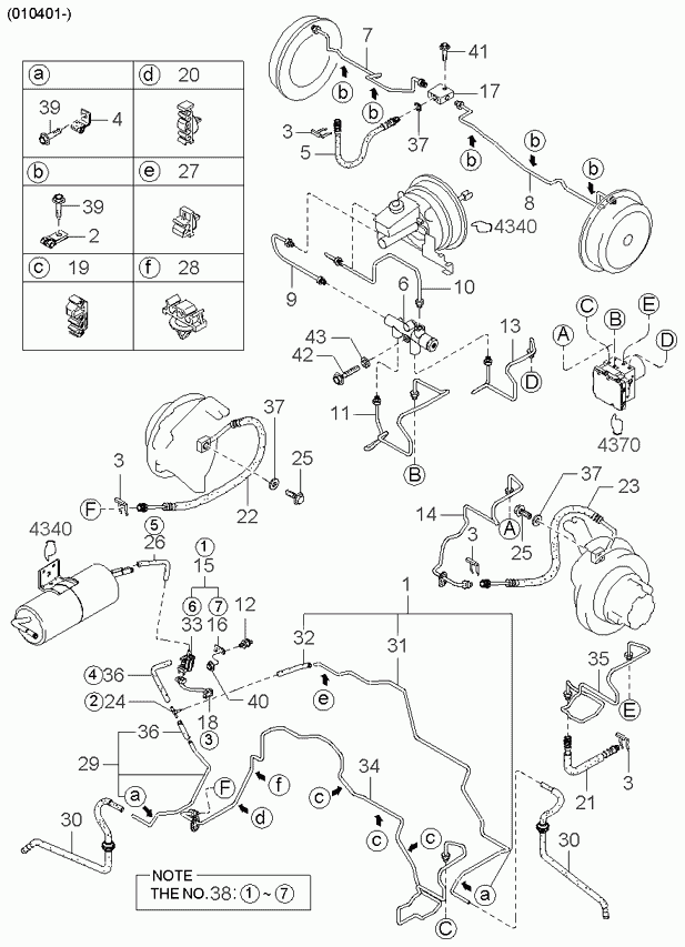 Hyundai 0K011-43-820 - Гальмівний шланг autozip.com.ua