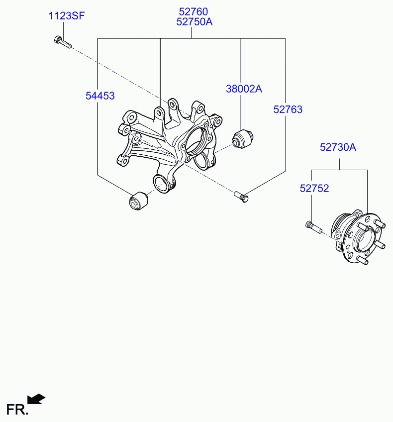 KIA 52720C1100 - Carrier assy - rear axle, rh autozip.com.ua