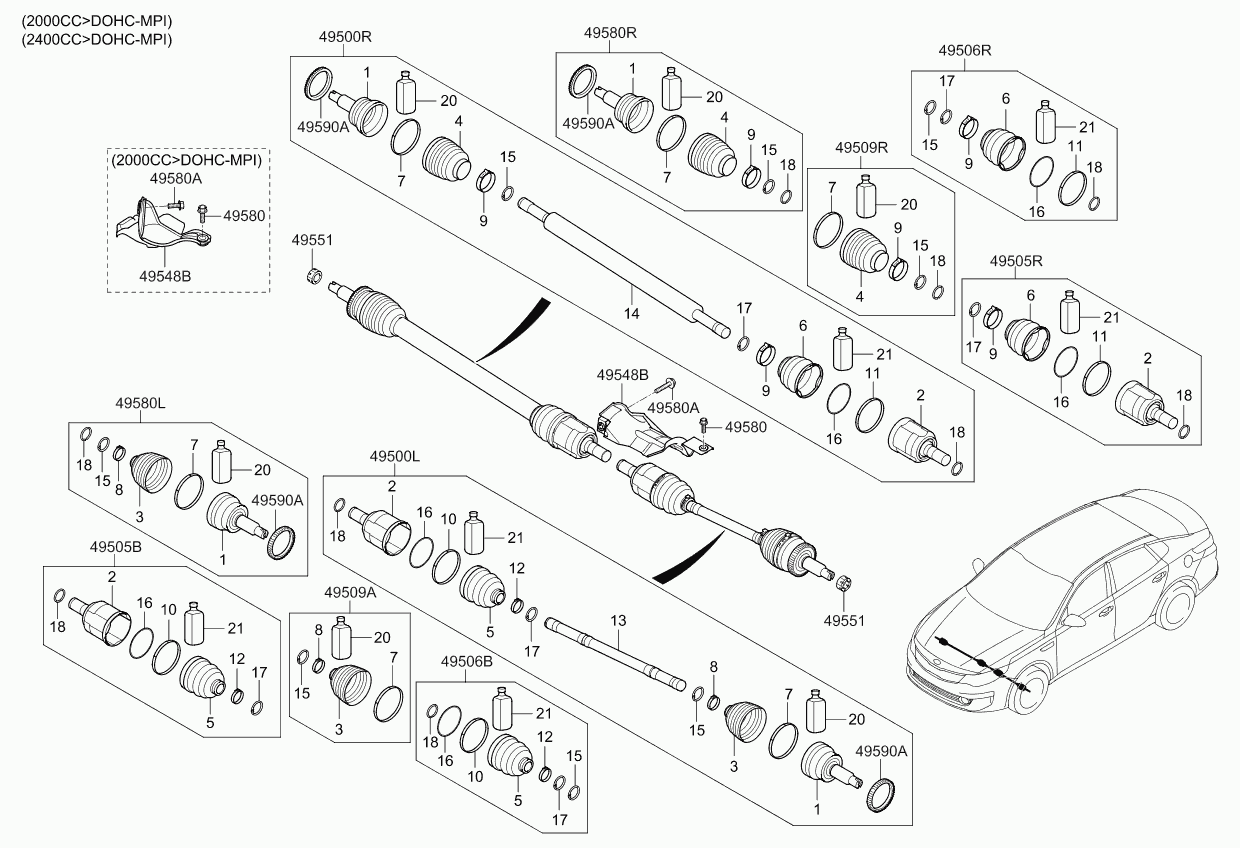 Hyundai 49583C1350 - Boot kit-fr axle diff side,rh autozip.com.ua