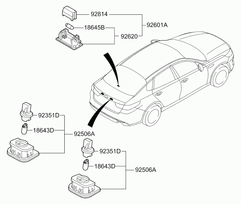 KIA 92501D4000 - Ліхтар освітлення номерного знака autozip.com.ua