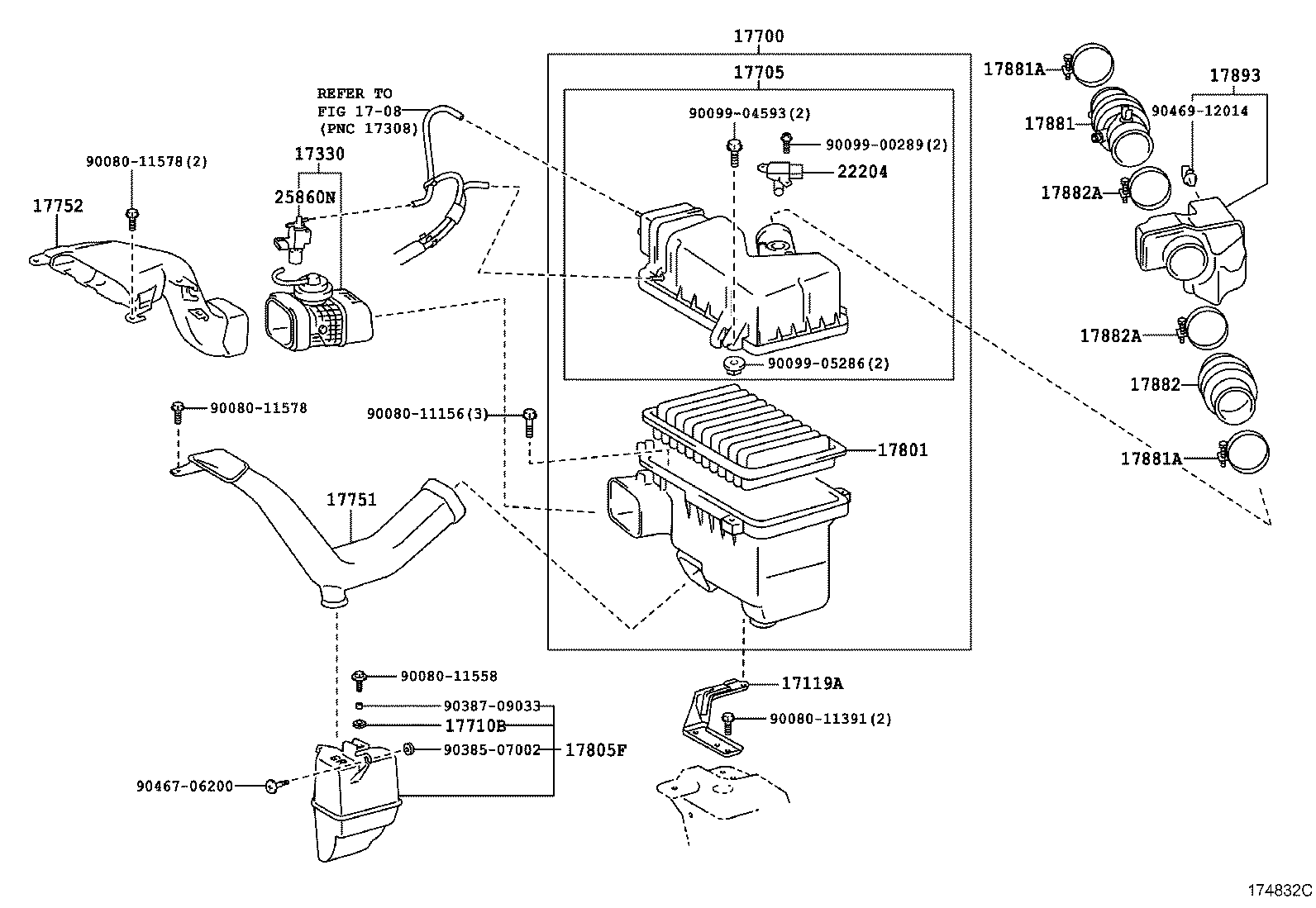 TOYOTA 17801-0H010 - Повітряний фільтр autozip.com.ua