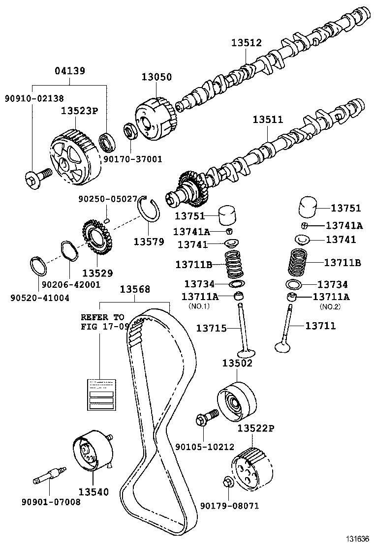 LEXUS 13540-70020 - Натяжна ролик, ремінь ГРМ autozip.com.ua