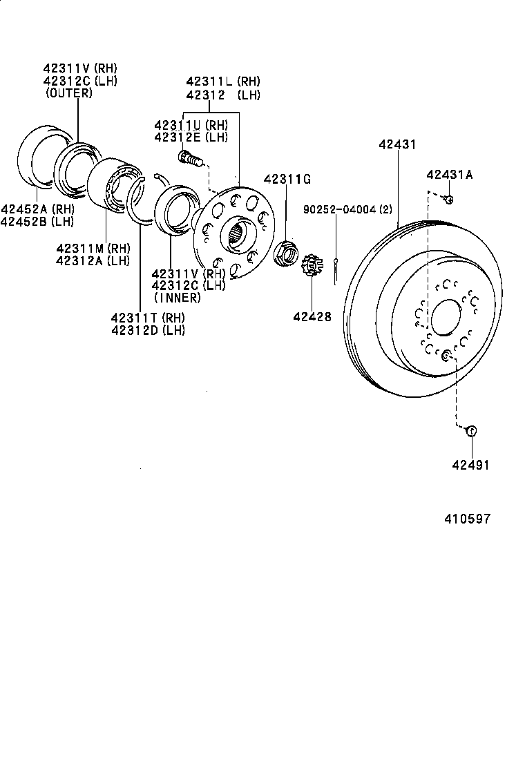 TOYOTA 90521-85002 - Комплект підшипника маточини колеса autozip.com.ua