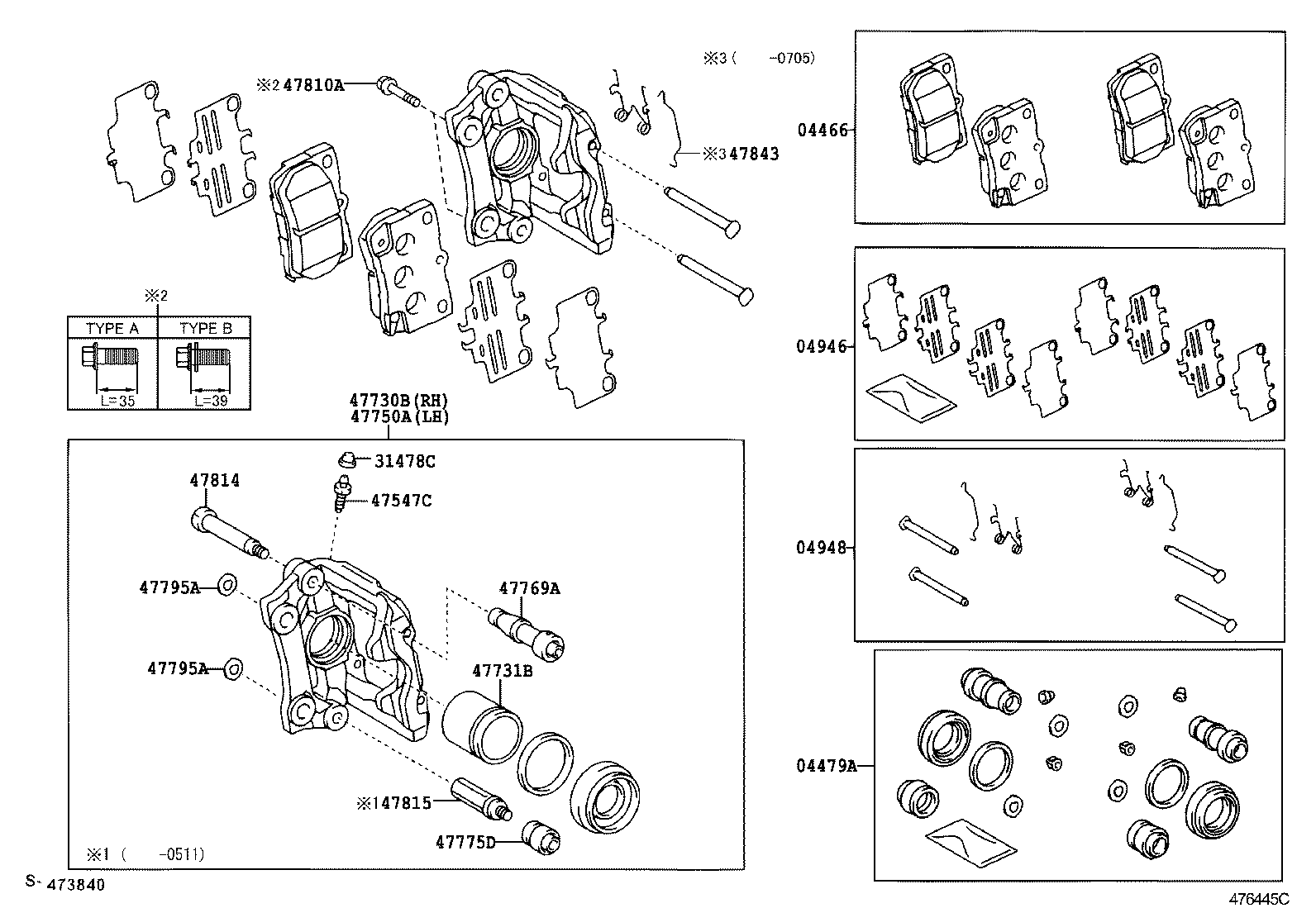 TOYOTA 04466 53010 - Гальмівні колодки, дискові гальма autozip.com.ua