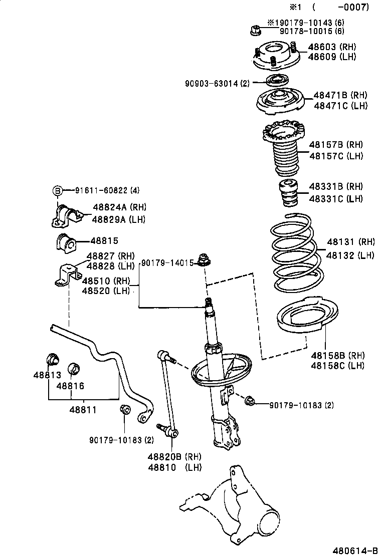 TOYOTA 48609-33120 - Опора стійки амортизатора, подушка autozip.com.ua