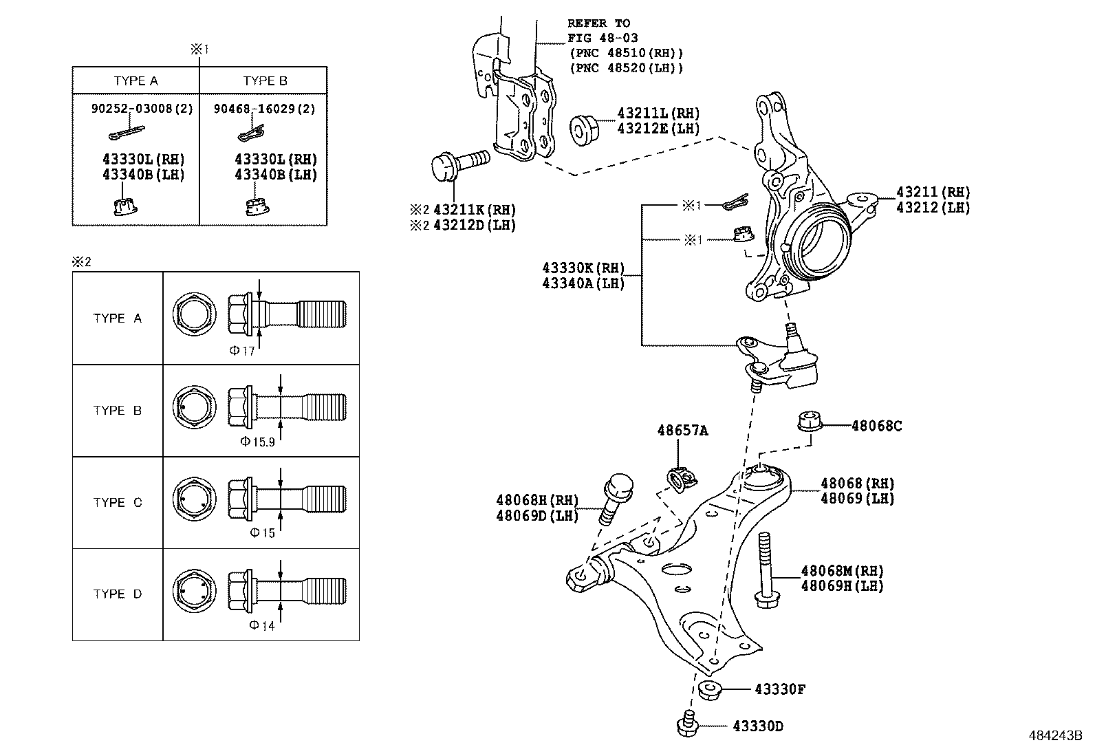 TOYOTA 4806848070 - Важіль незалежної підвіски колеса autozip.com.ua