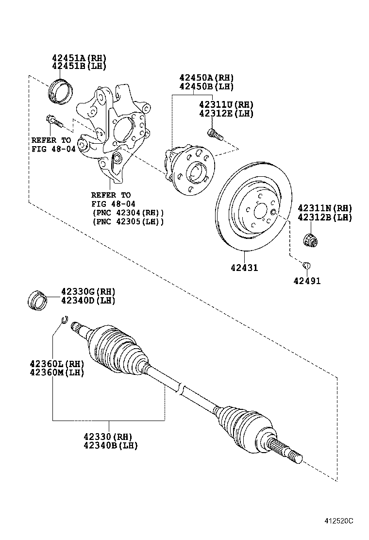 TOYOTA 4241050042 - Маточина колеса autozip.com.ua