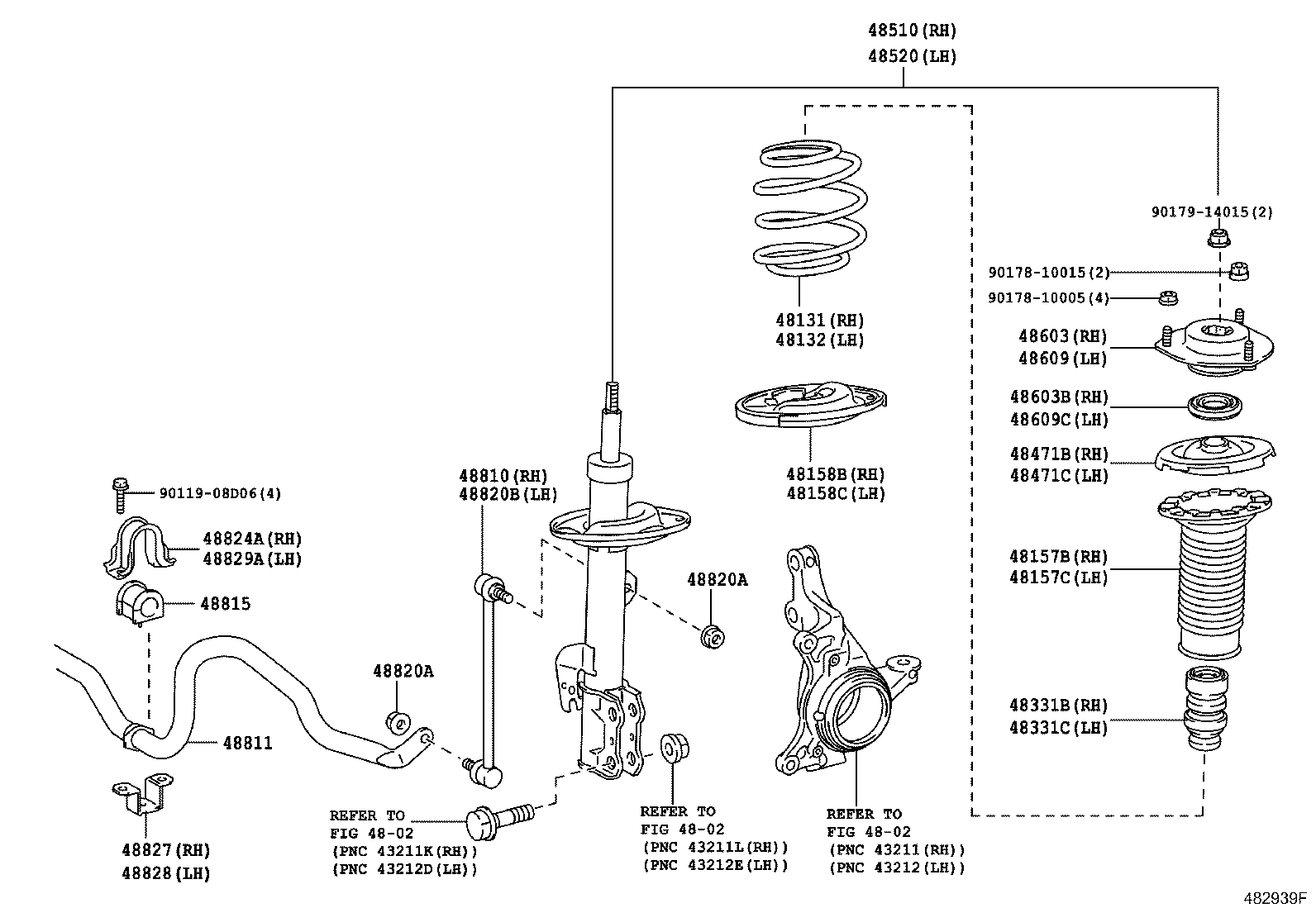 TOYOTA 48609-48060 - Опора стійки амортизатора, подушка autozip.com.ua