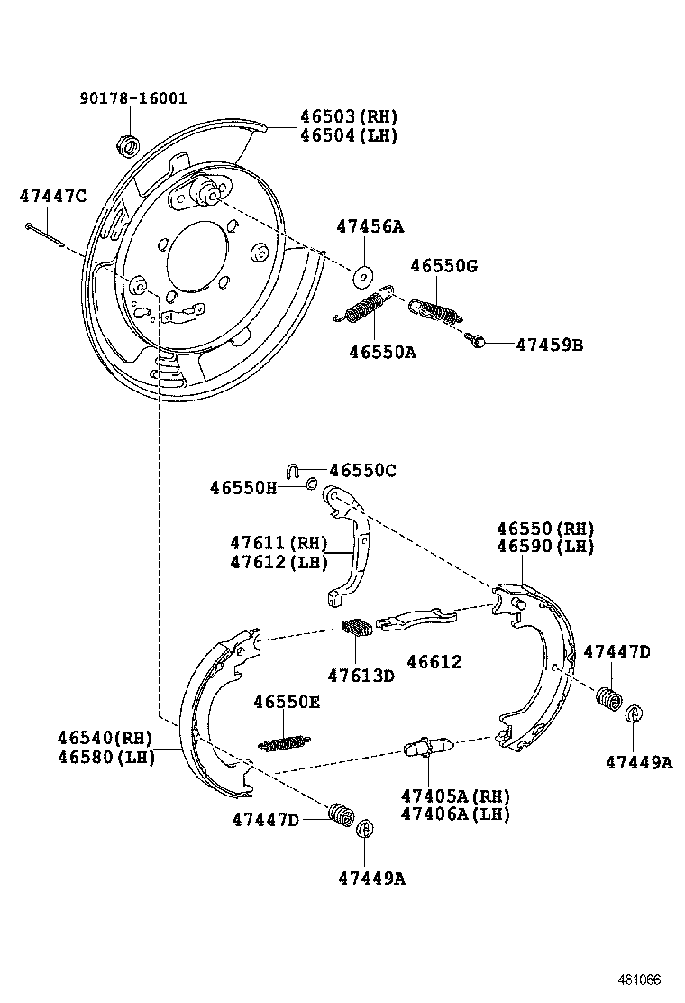 TOYOTA 4654048050 - Комплект гальм, ручник, парковка autozip.com.ua