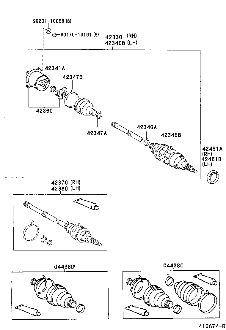 TOYOTA 04437-48020 - Пильник, приводний вал autozip.com.ua