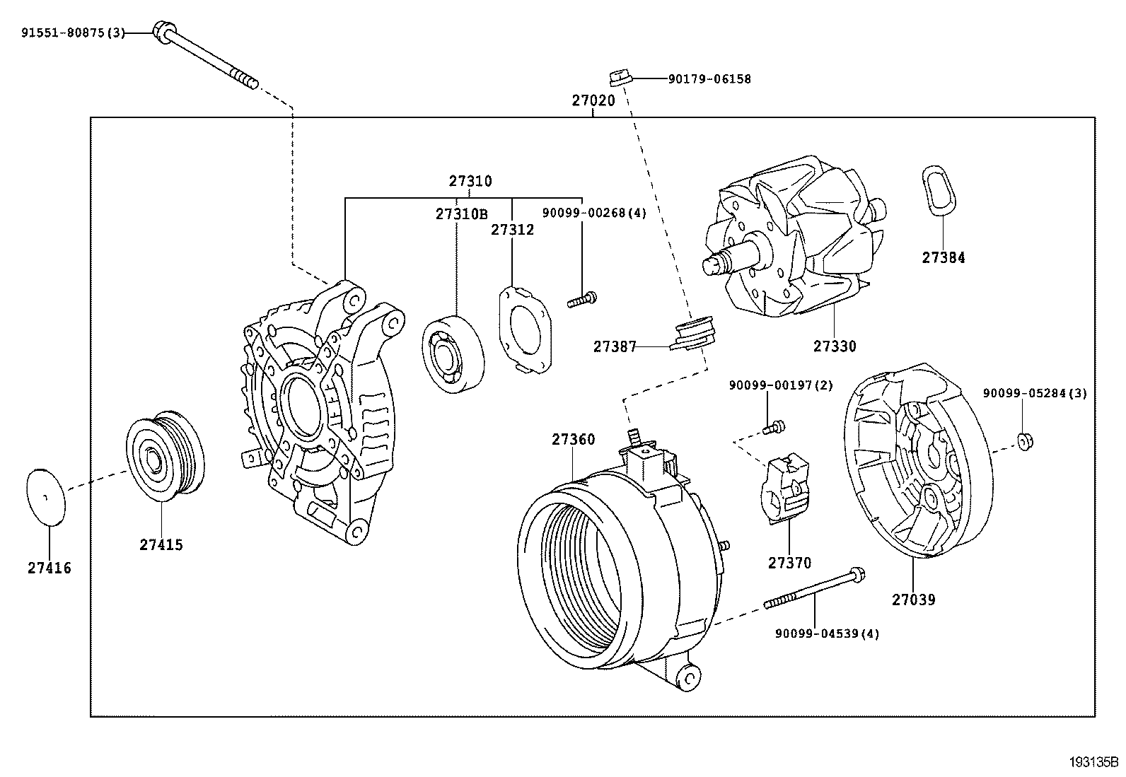 TOYOTA 27060-26030 - Генератор autozip.com.ua