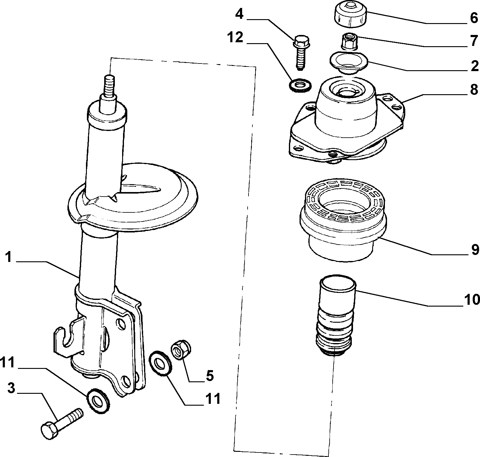 Alfarome/Fiat/Lanci 46544151 - Опора стійки амортизатора, подушка autozip.com.ua