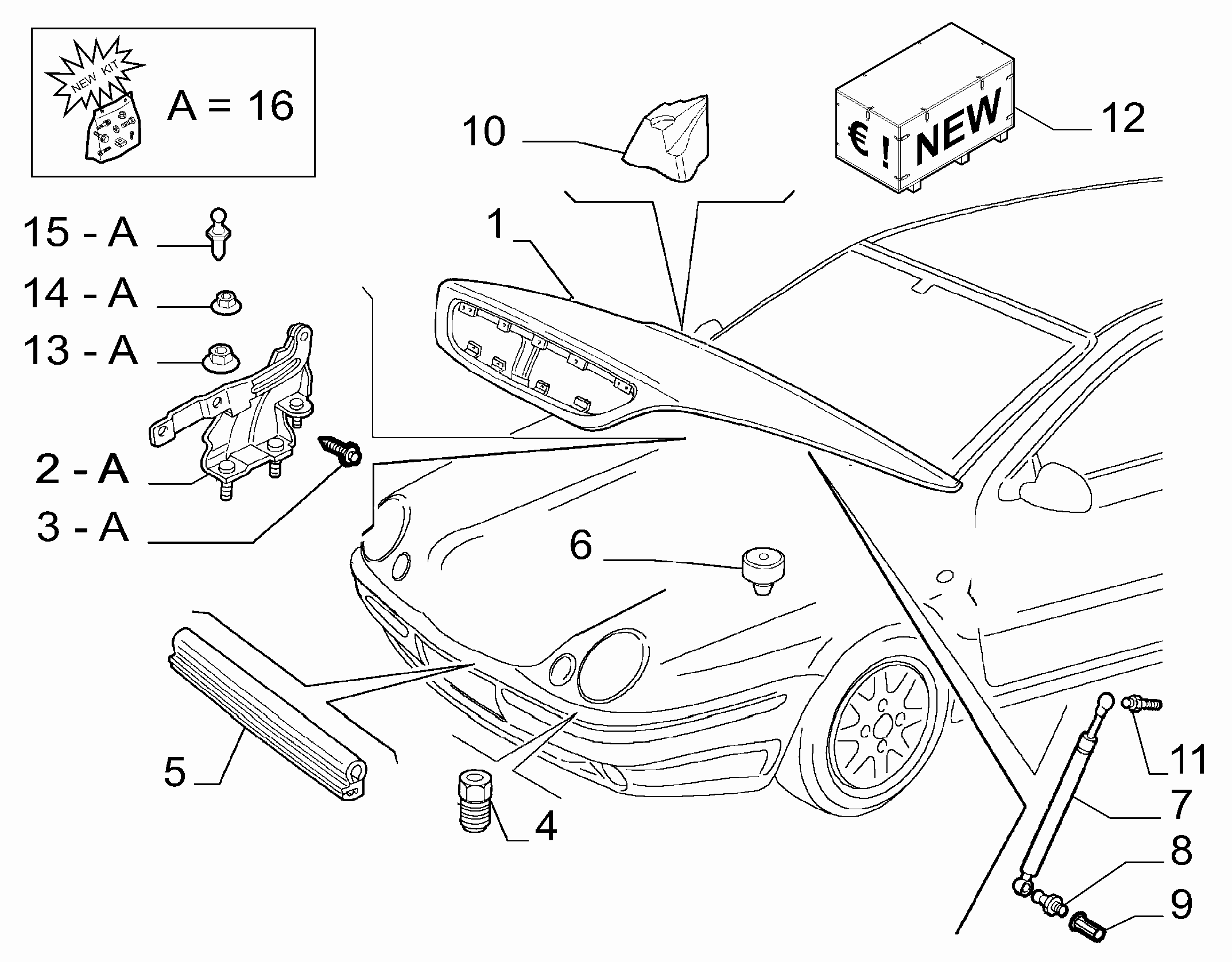 Lancia 46763101 - Газова пружина, капот autozip.com.ua