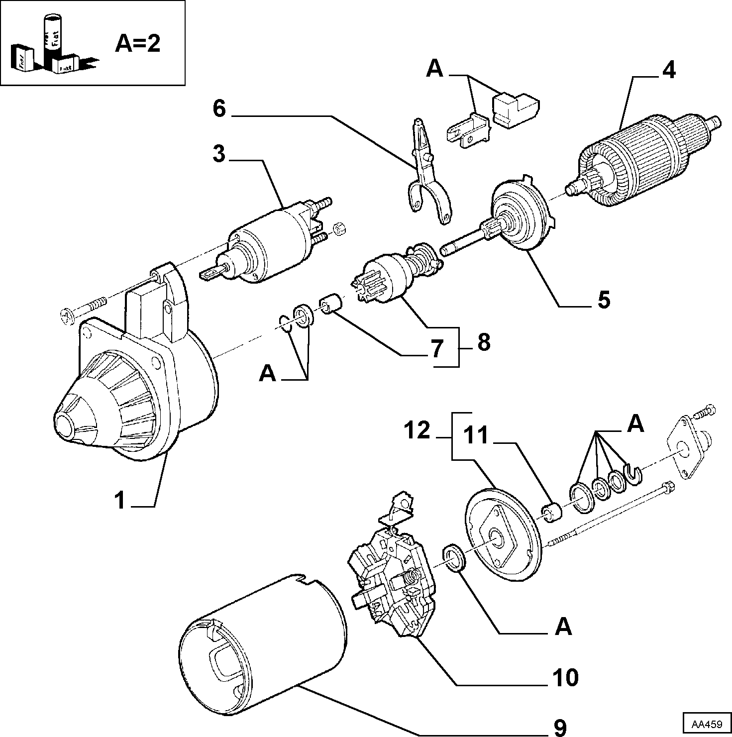 Alfa Romeo 9947400 - Тягове реле, стартер autozip.com.ua