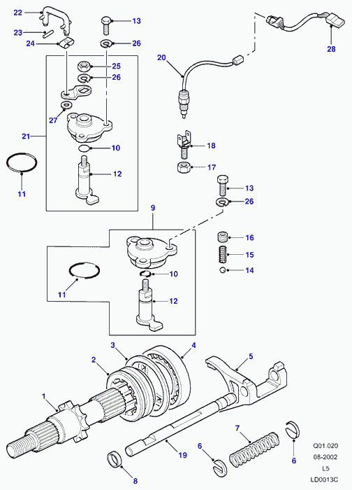 Land Rover PRC2911 - Датчик, контактний перемикач, фара заднього ходу autozip.com.ua