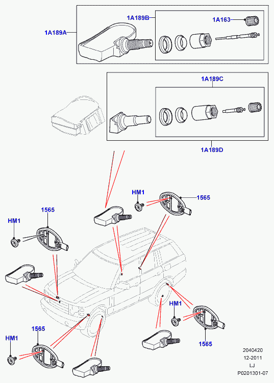 Land Rover LR031712 - Датчик частоти обертання колеса, контроль тиску в шинах autozip.com.ua