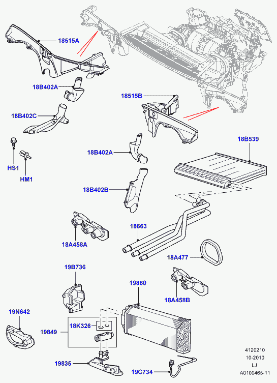 Land Rover JQB000160 - Випарник, кондиціонер autozip.com.ua